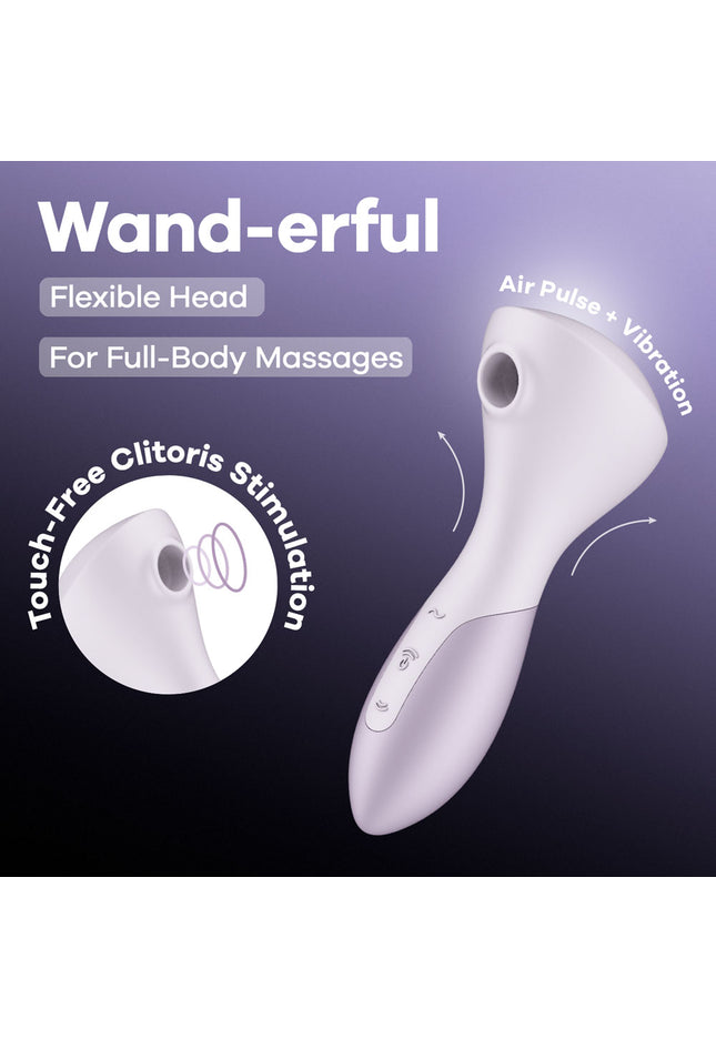 Satisfyer Wand-erful - Violet 15.8 cm USB Rechargeable Air Pulse Massage Wand