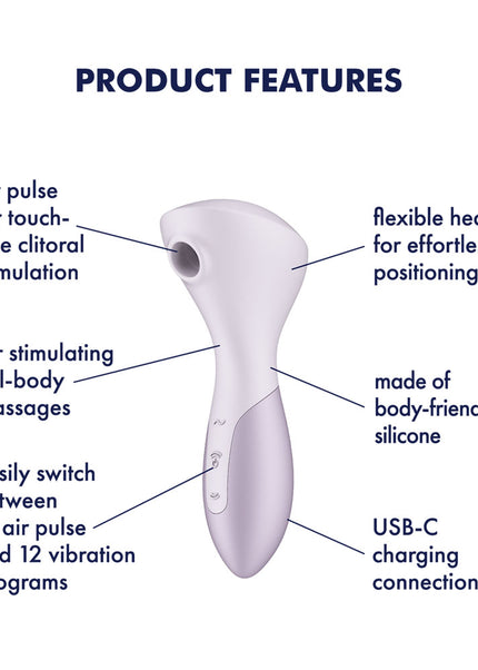 Satisfyer Wand-erful - Violet 15.8 cm USB Rechargeable Air Pulse Massage Wand
