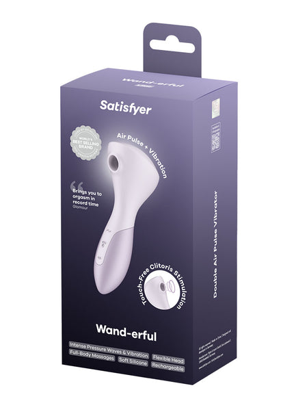 Satisfyer Wand-erful - Violet 15.8 cm USB Rechargeable Air Pulse Massage Wand