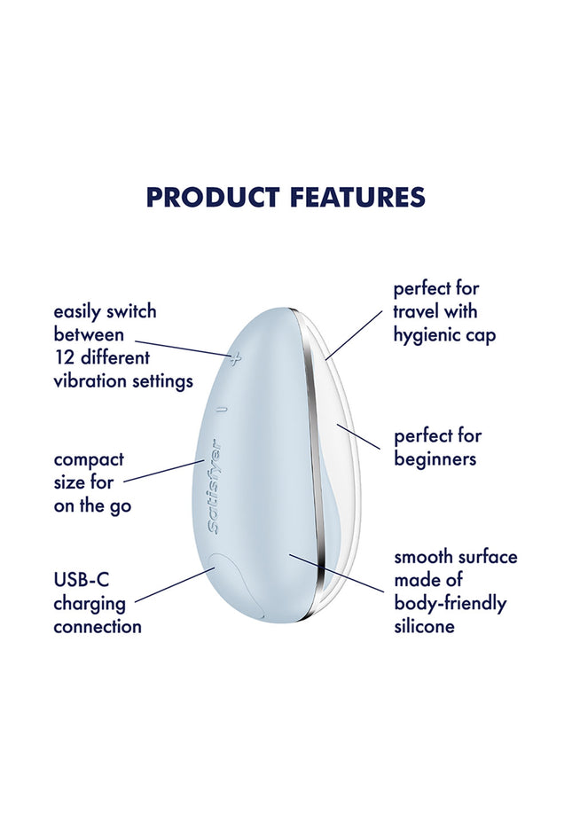 Satisfyer Drop To Go - Blue - Blue USB Rechargeable Clitoral Stimulator