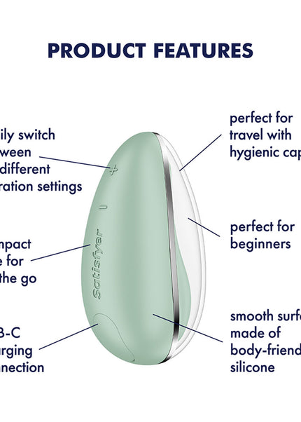 Satisfyer Drop To Go - Mint - Mint Green USB Rechargeable Clitoral Stimulator