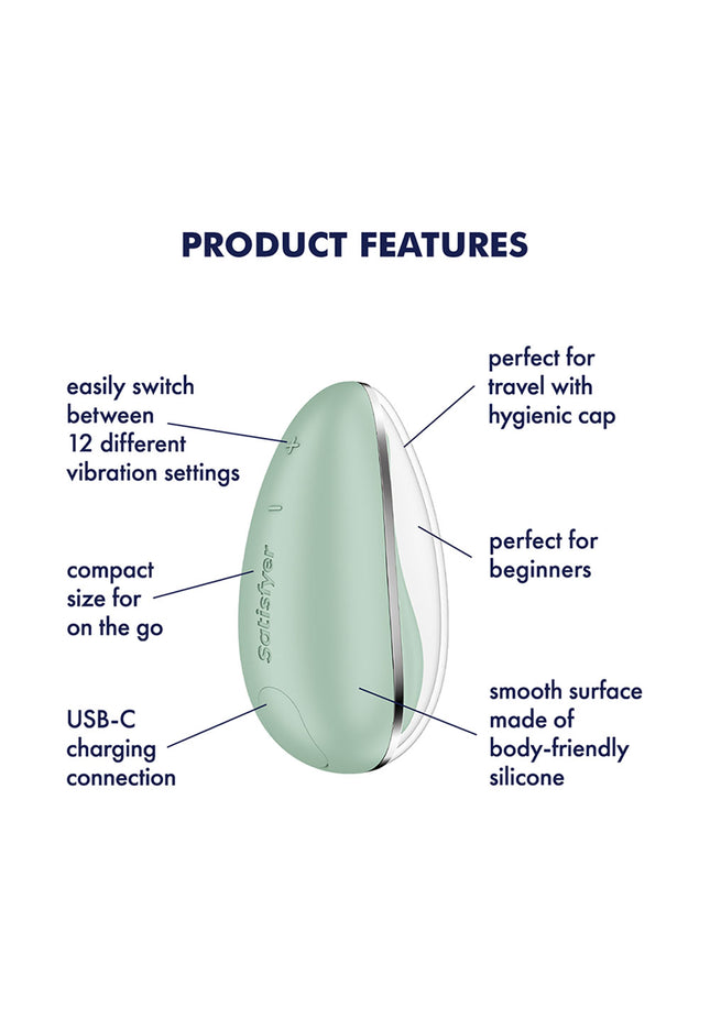 Satisfyer Drop To Go - Mint - Mint Green USB Rechargeable Clitoral Stimulator