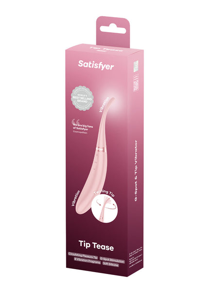 Satisfyer Tip Tease - Rose - Rose USB Rechargeable Vibrator with Twirling Tip