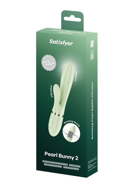 Satisfyer Pearl Bunny 2 - Light Green - Light Green 21.5 cm USB-C Rechargeable Rabbit Vibrator