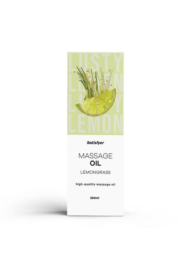 Satisfyer Massage Oil 250 ml Lemongrass - Lemongrass Scented Massage Oil - 250 ml Bottle