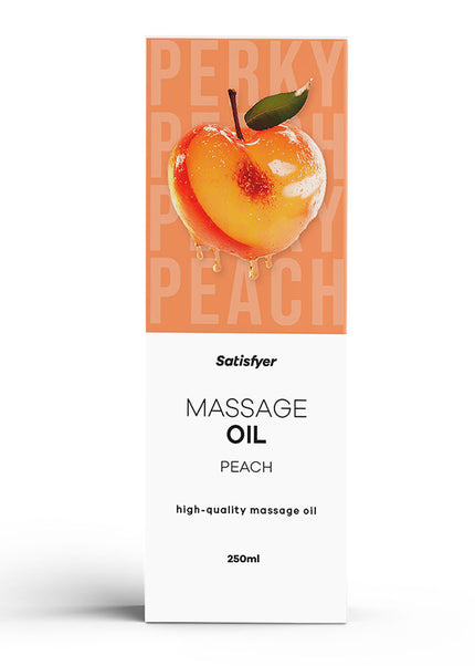 Satisfyer Massage Oil 250 ml Peach - Peach Scented Massage Oil - 250 ml Bottle