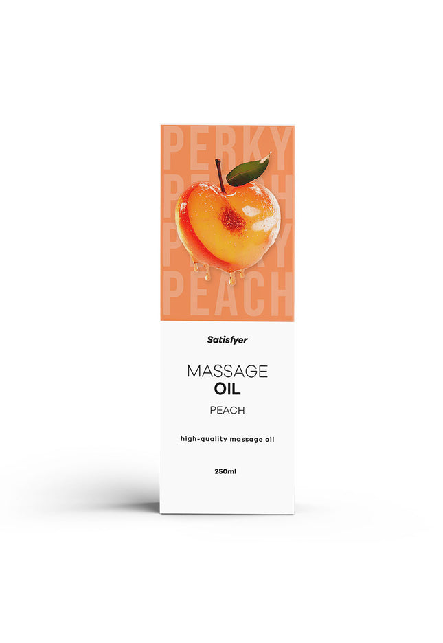 Satisfyer Massage Oil 250 ml Peach - Peach Scented Massage Oil - 250 ml Bottle