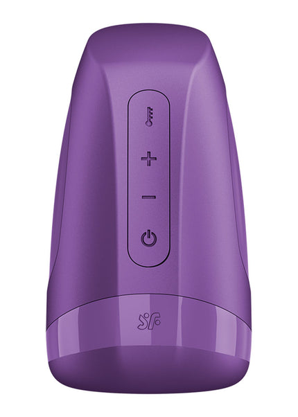 Satisfyer Men Heat Vibration - Battery Series - Purple Heating and Vibrating Masturbator
