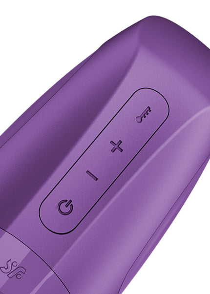 Satisfyer Men Heat Vibration - Battery Series - Purple Heating and Vibrating Masturbator