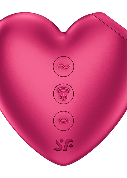 Satisfyer Cutie Heart - Battery Operated - Pink Air Pulsation Stimulator with Vibration