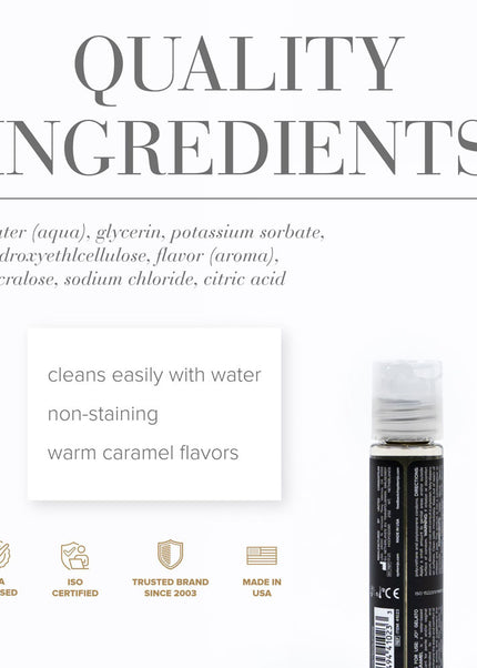 JO Gelato Salted Caramel Lube - 30 mL - Salted Caramel Flavoured Water Based Lubricant - 30 ml Bottle