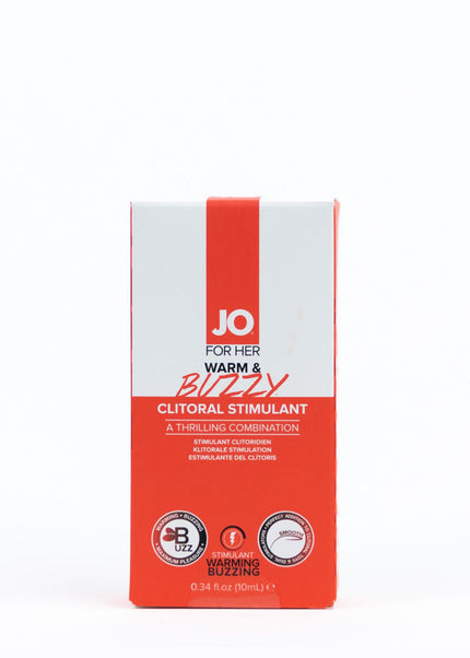 JO Warm & Buzzy Clitoral Stimulant - 10 mL - Warming Clitoral Stimulation Gel - 10 ml Tube