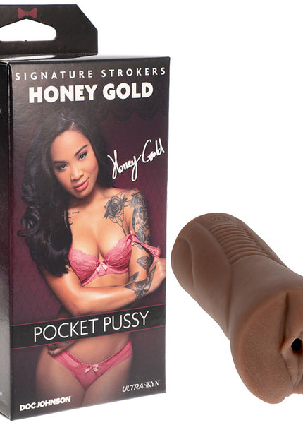 Honey Gold UltraSkyn Pocket Pussy - Caramel Brown Vagina Stroker