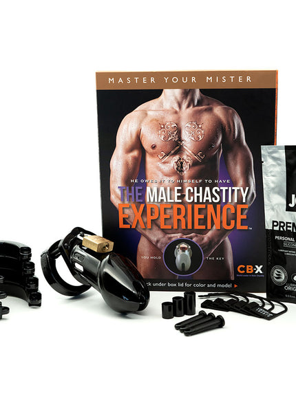 CB-6000 Chastity Cock Cage Kit - Black - Black 3.25 Inch Cock Cage Kit