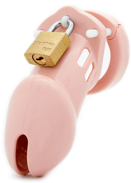 CB-6000 Chastity Cock Cage Kit - Pink - Pink 3.25 Inch Cock Cage Kit