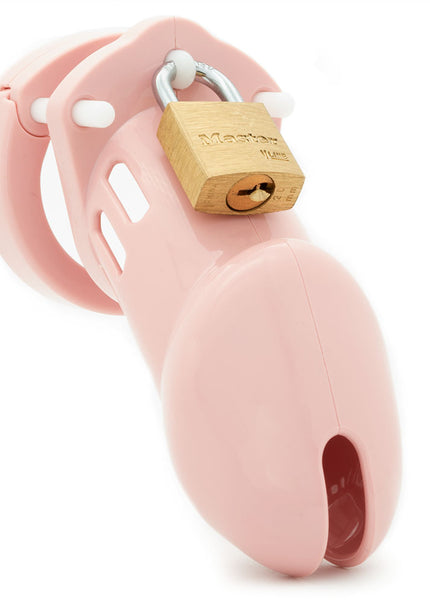 CB-6000 Chastity Cock Cage Kit - Pink - Pink 3.25 Inch Cock Cage Kit
