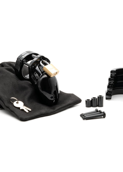 CB-6000S Chastity Cock Cage Kit - Black - Black 2.5 Inch Cock Cage Kit