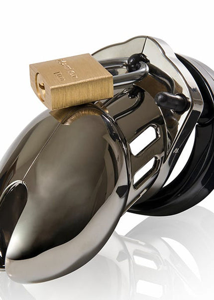CB-6000S Chastity Cock Cage Kit - Chrome - Chrome 2.5 Inch Cock Cage Kit