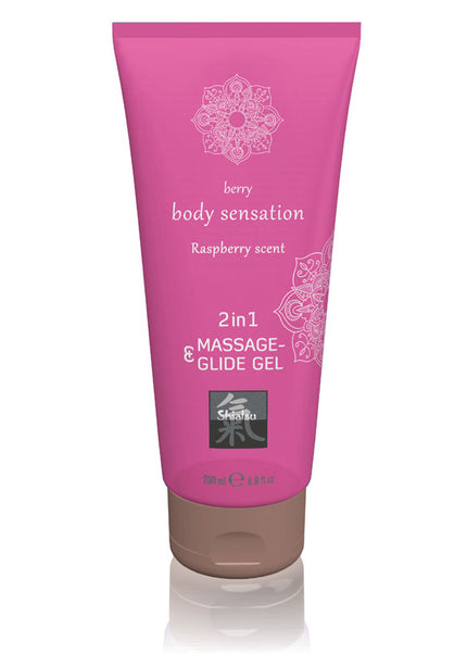 SHIATSU 2in1 Massage & Glide Gel - Raspberry Scented - 200 ml