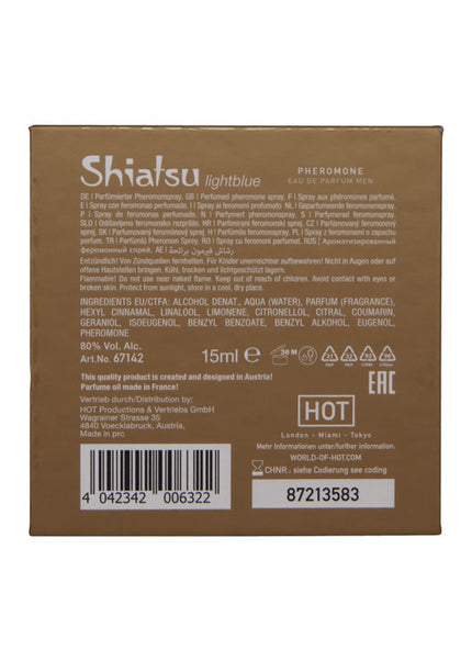 Shiatsu Pheromone Eau De Parfum Men - Light Blue - Pheromone Fragrance for Men - 15 ml