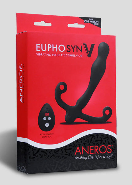 Aneros Eupho Syn V - Black USB Rechargeable Vibrating Prostate Massager with Remote