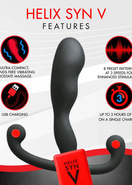 Aneros Helix Syn V - Black USB Rechargeable Vibrating Prostate Massager