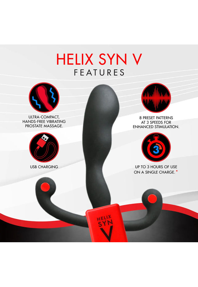 Aneros Helix Syn V - Black USB Rechargeable Vibrating Prostate Massager