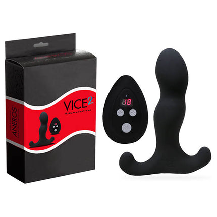 Aneros Vice 2 - Black Vibrating Rechargeable Prostate Massager with Wireless Remote