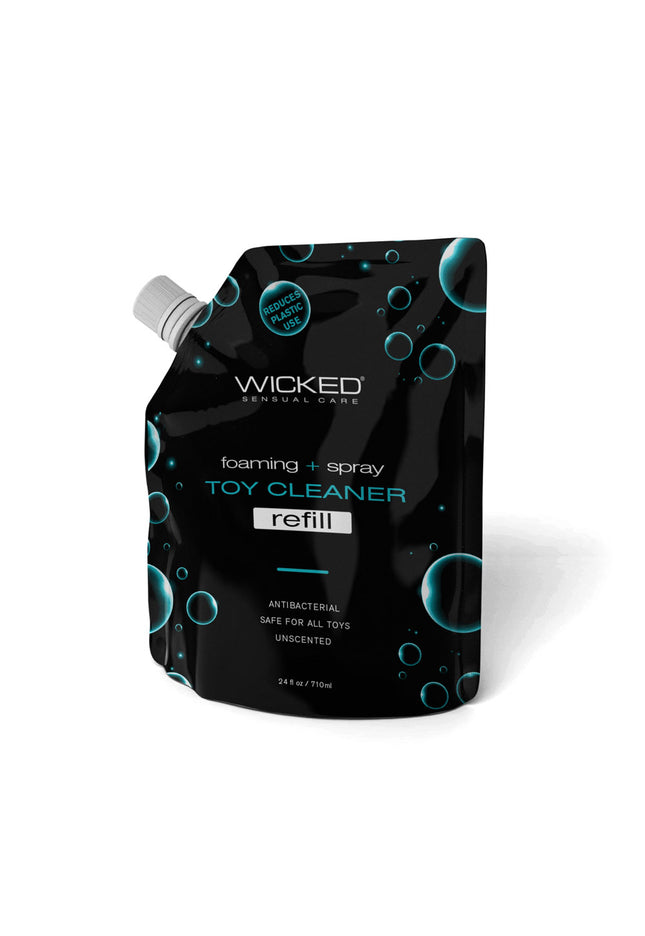Wicked Foaming & Spray Toy Cleaner Refill - Unscented Antibacterial Toy Cleaner - 710 ml (24 oz) Pouch