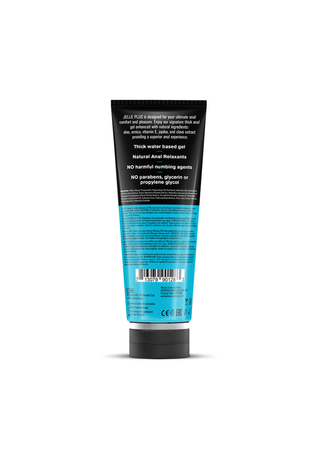 Wicked Jelle Plus - Relaxing Water Based Anal Lubricant - 240 ml Bottle