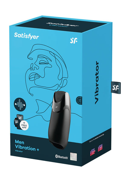 Satisfyer Men Vibration+ - Black USB Rechargeable Masturbator with App Control