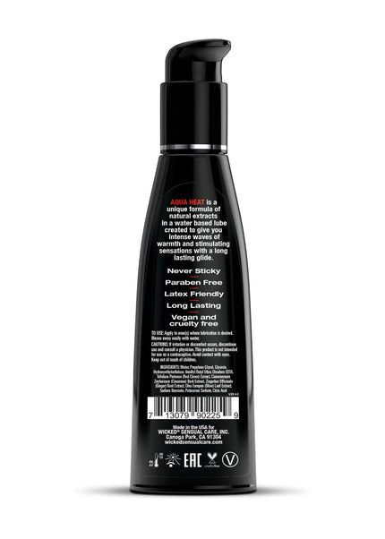 Wicked Aqua Heat - Warming Water Based Lubricant - 120 ml (4 oz) Bottle