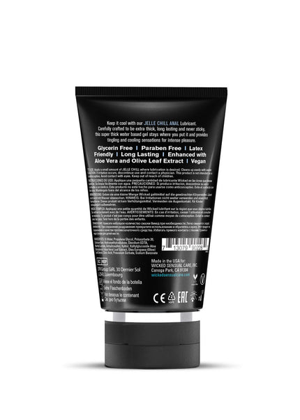 Wicked Jelle Chill - Cooling Water Based Anal Lubricant - 120 ml (4 oz) Bottle