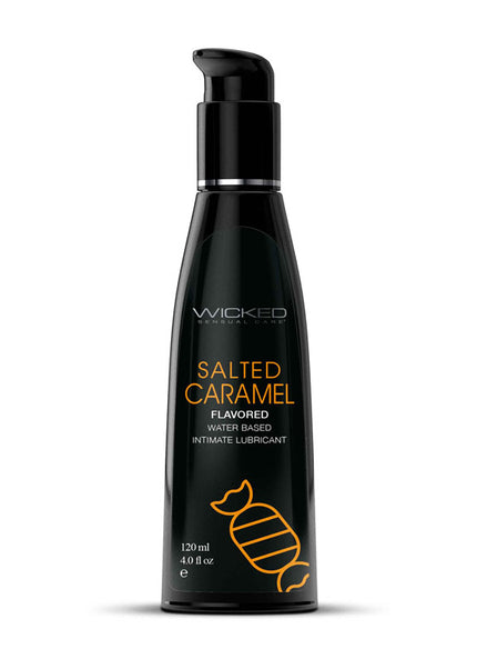 Wicked Aqua Salted Caramel - Salted Caramel Flavoured Water Based Lubricant - 120 ml (4 oz) Bottle