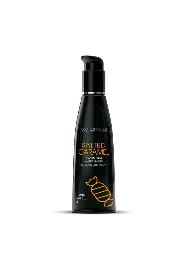 Wicked Aqua Salted Caramel - Salted Caramel Flavoured Water Based Lubricant - 120 ml (4 oz) Bottle