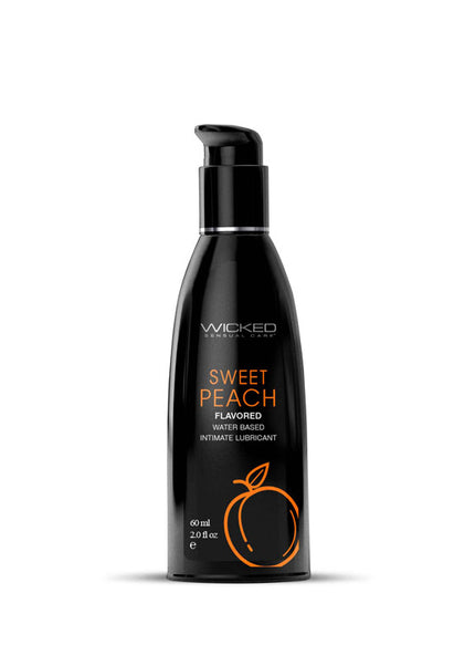 Wicked Aqua Sweet Peach - Sweet Peach Flavoured Water Based Lubricant - 60 ml (2 oz) Bottle