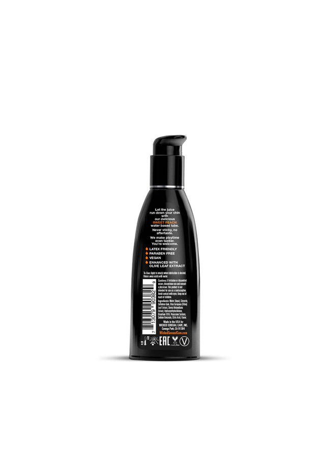 Wicked Aqua Sweet Peach - Sweet Peach Flavoured Water Based Lubricant - 60 ml (2 oz) Bottle