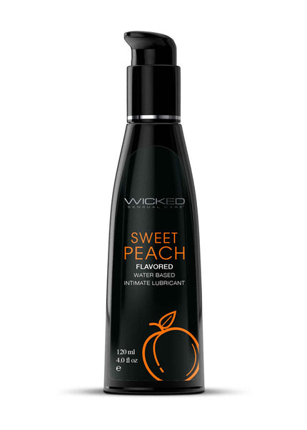 Wicked Aqua Sweet Peach - Sweet Peach Flavoured Water Based Lubricant - 120 ml (4 oz) Bottle