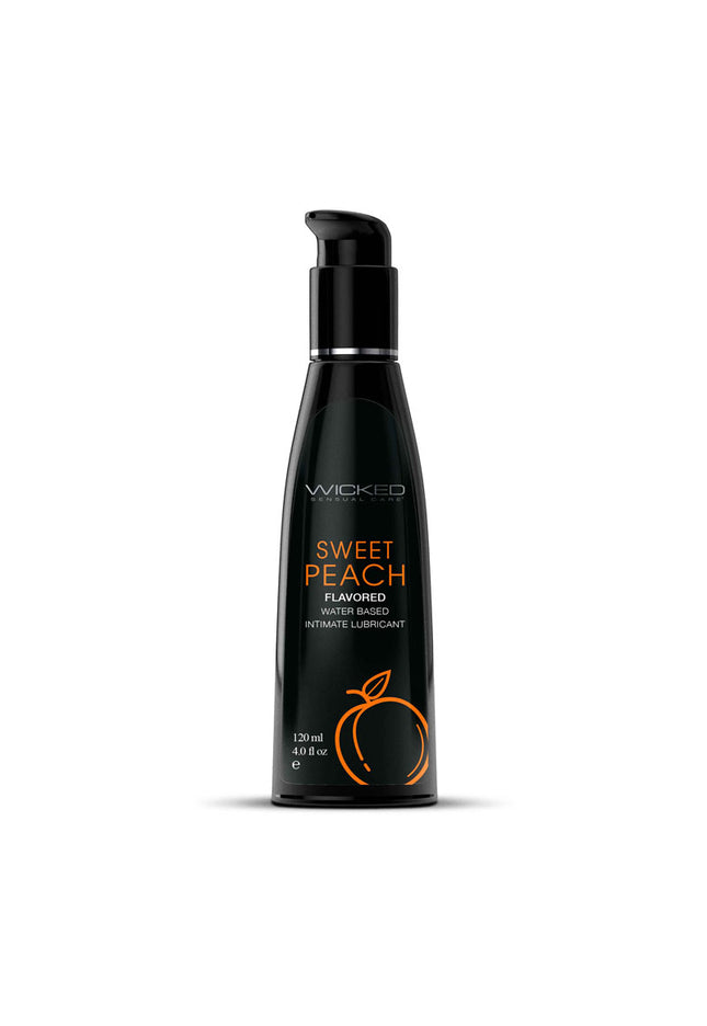 Wicked Aqua Sweet Peach - Sweet Peach Flavoured Water Based Lubricant - 120 ml (4 oz) Bottle