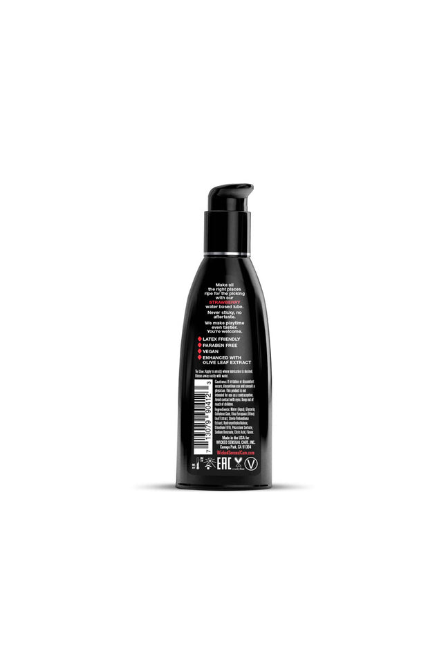 Wicked Aqua Strawberry - Strawberry Flavoured Water Based Lubricant - 60 ml (2 oz) Bottle