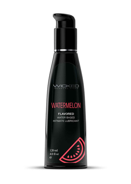 Wicked Aqua Watermelon - Watermelon Flavoured Water Based Lubricant - 120 ml (4 oz) Bottle