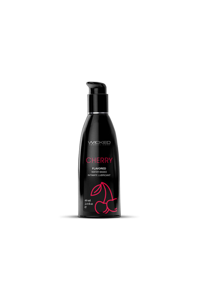 Wicked Aqua Cherry - Cherry Flavoured Water Based Lubricant - 60 ml (2 oz) Bottle