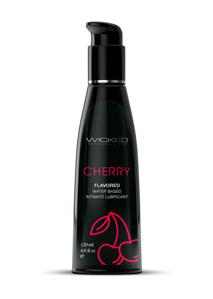 Wicked Aqua Cherry - Cherry Flavoured Water Based Lubricant - 120 ml (4 oz) Bottle