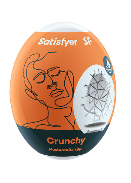 Satisfyer Masturbator Egg - Crunchy - White Stroker Sleeve