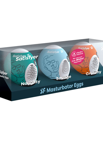 Satisfyer Masturbator Eggs - Mixed 3 Pack #2 - Set of 3 Stroker Sleeves