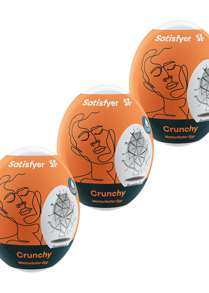Satisfyer Masturbator Eggs - Crunchy 3 Pack - Set of 3 Stroker Sleeves