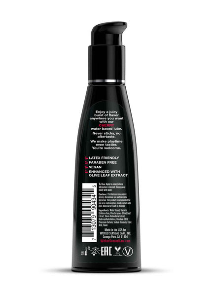 Wicked Aqua Cherry - Cherry Flavoured Water Based Lubricant - 120 ml (4 oz) Bottle