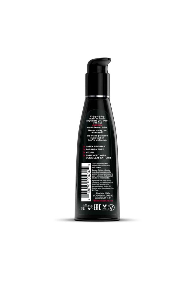 Wicked Aqua Cherry - Cherry Flavoured Water Based Lubricant - 120 ml (4 oz) Bottle