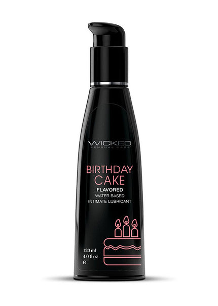 Wicked Aqua Birthday Cake - Birthday Cake Flavoured Water Based Lubricant - 120 ml (4 oz) Bottle
