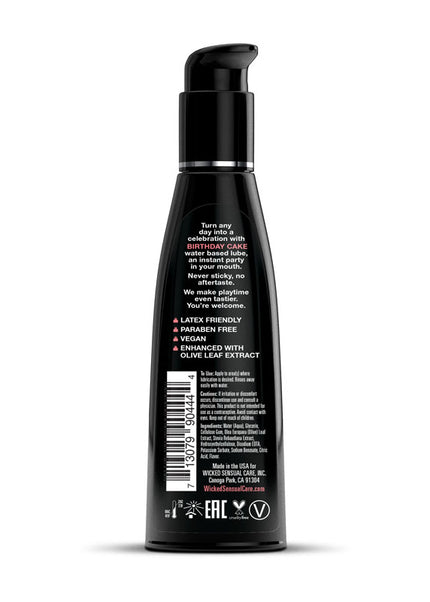 Wicked Aqua Birthday Cake - Birthday Cake Flavoured Water Based Lubricant - 120 ml (4 oz) Bottle